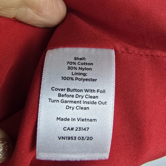 Talbots Women's Aberdeen Red Cotton Blend Blazer 2 Button Closure Size 10 Office - Picture 14 of 14